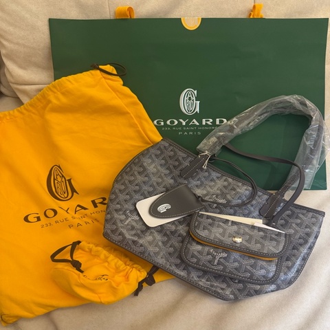 新款Goyard mini tote 灰色（有附包夾）
