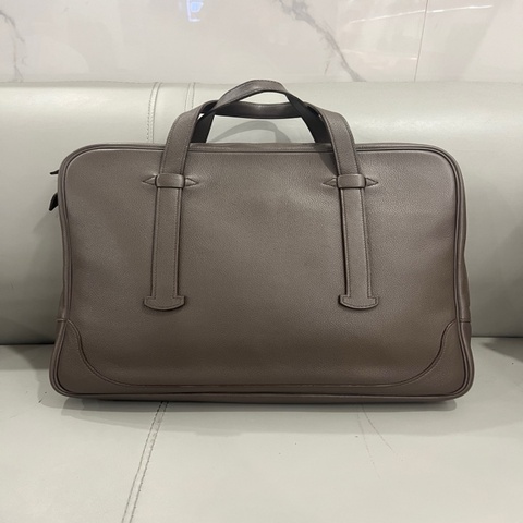 Hermes 愛馬仕男士公文包 灰色皮質