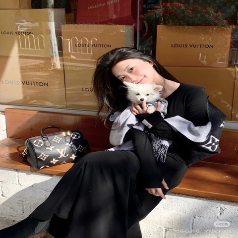 🖤 LOUIS VUITTON Speedy 25 黑白大Logo Monogram Empreinte 牛皮手提斜背包 🖤