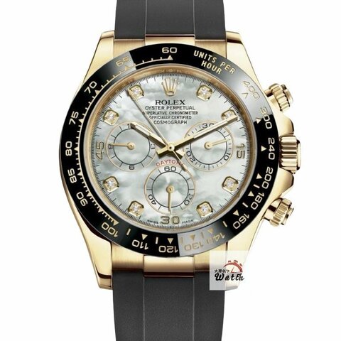 【大眾名錶】 ROLEX勞力士116518LN Daytona迪通拿 2019/06 18K金膠帶款 白貝殼十鑽面盤 原廠膠帶 錶徑40mm B1413