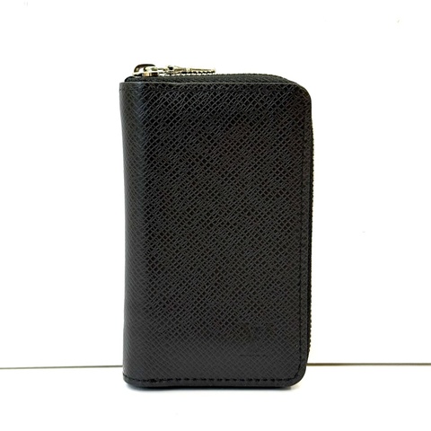LOUIS VUITTON 路易威登 黑色TAIGA 拉鍊零錢包 M30511