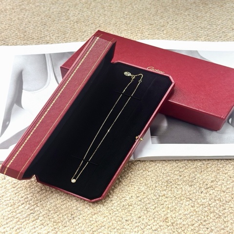 未使用 Cartier 卡地亞 大號款 18k黃金鑽石項鍊 附件 盒