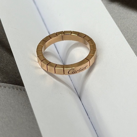 未使用Cartier 卡地亞 玫瑰金竹節戒指 尺碼55號 配盒