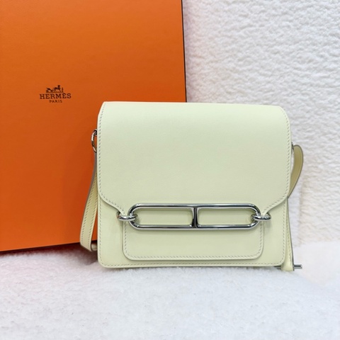 Hermes 18米爾頓黃swift 銀釦Roulis 肩背包