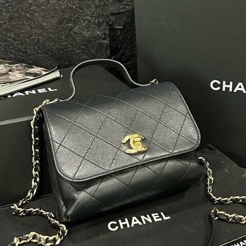 香奈兒/Chanel 黑金小號郵差包