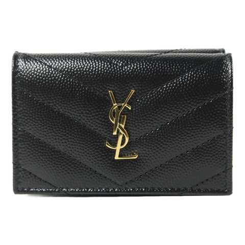 SAINT LAURENT 牛皮皮革Cassandre Matelasse Origami Tiny Wallet錢包