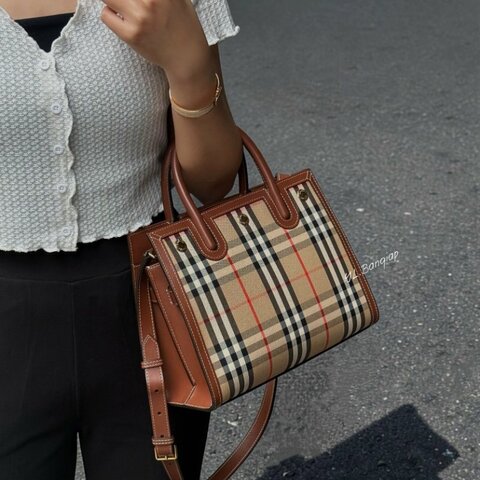 Y2065-BURBERRY Check Title格紋手提斜背包80252671