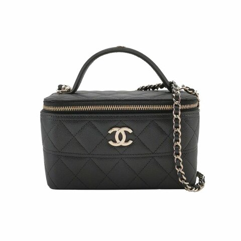 Chanel Vanity Case牛皮純色菱格絎縫雙C標識斜背包單肩包