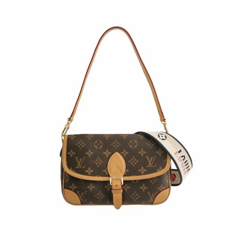 Louis Vuitton (LV) Diane植鞣革Monogram印花斜背包單肩包晶片款