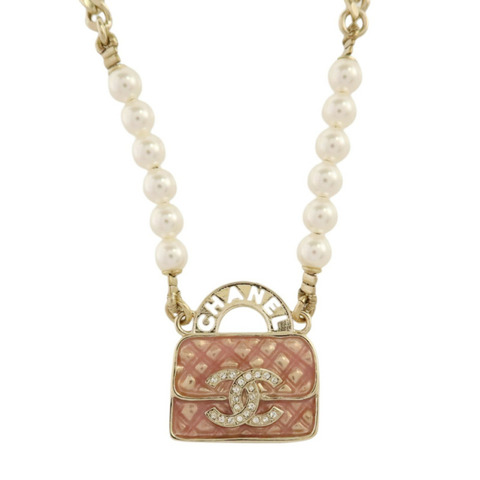 CHANEL 金屬/PVC Necklace金扣項鏈