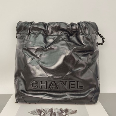 CHANEL香奈兒 22bag so black  mini號手提包單肩包斜挎包