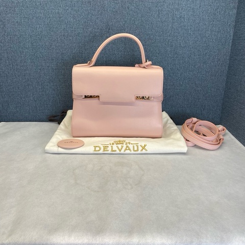 德爾沃Delvaux手拎包單肩包斜挎包 粉色 可拆卸肩帶