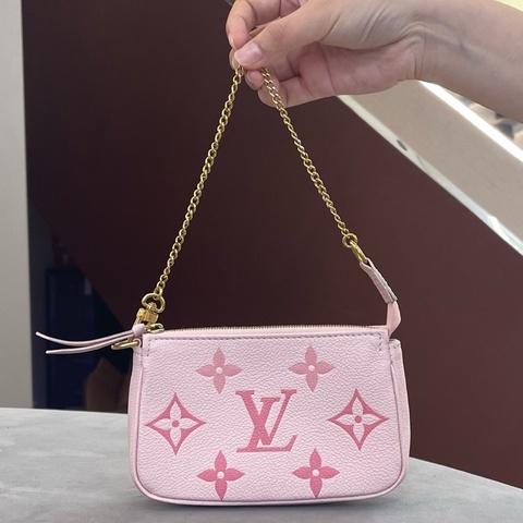 LV路易威登漸變粉全皮麻將包