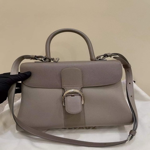 98新 德爾沃 delvaux brilliant 中號 錫器灰拼大象灰 配件塵袋小鏡子 尺寸：29x22x15cm