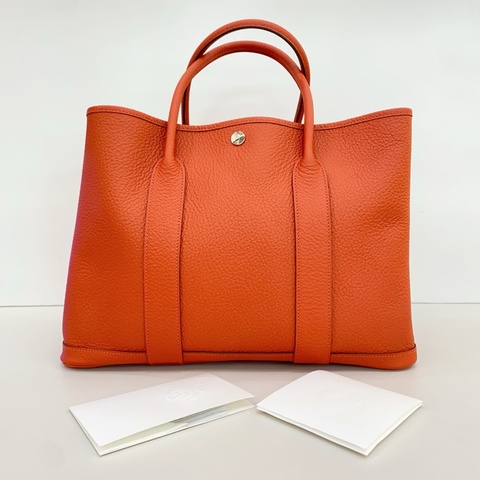 Hermes/愛馬仕garden橘色花園36手提包 尺寸36*18*26，C刻