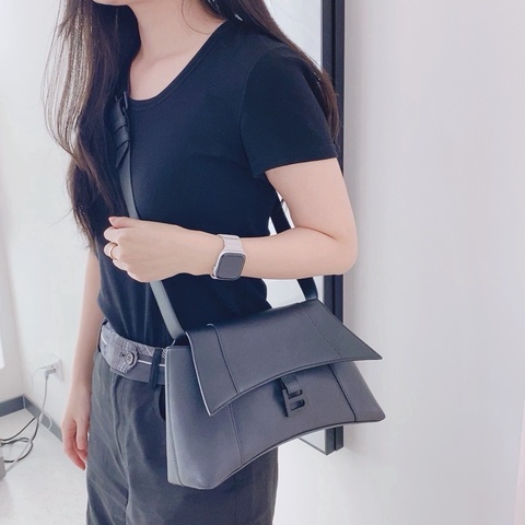 🖤 BALENCIAGA Downtown 黑色沙漏包 中號 🖤