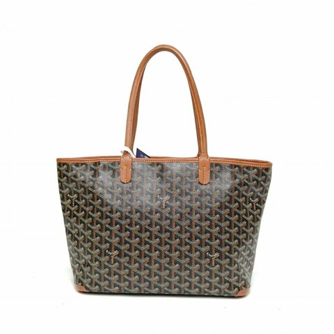 GOYARD Artois拉鏈購物袋Tote小號棕色PVC肩背包