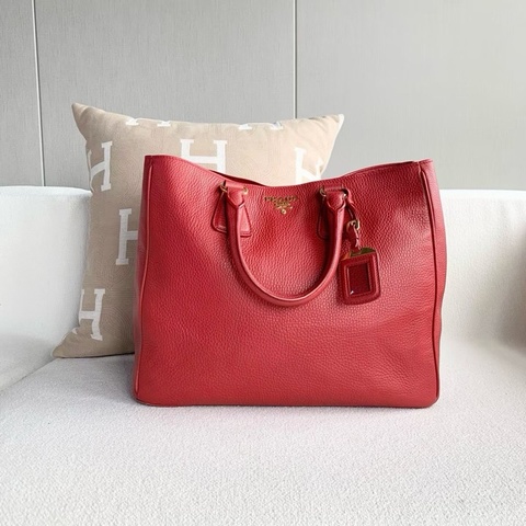 ❤️ PRADA 紅金牛皮手提斜背包 ❤️