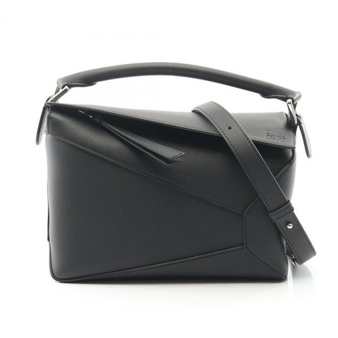 LOEWE Puzzle Bag Espresso 小號單肩手提包 A510P60XAC 黑色皮革 全新