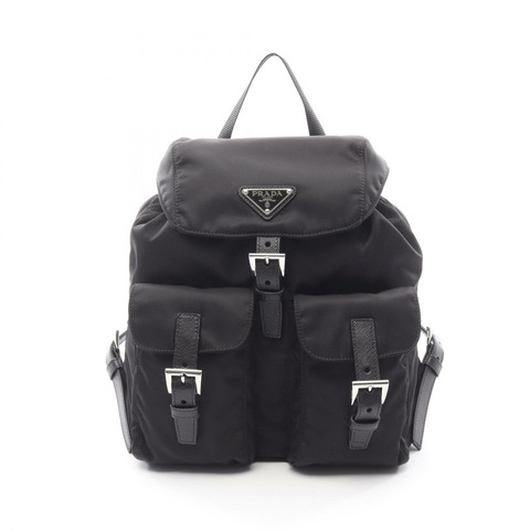 PRADA TESSUTO + SOFT CALF 雙肩包 1BZ677RV44F0002 尼龍皮革 黑色 全新 女士