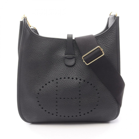 愛馬仕 Evelyne 3 PM 肩斜背包 Taurillon Clemence 黑色 二手 金色五金