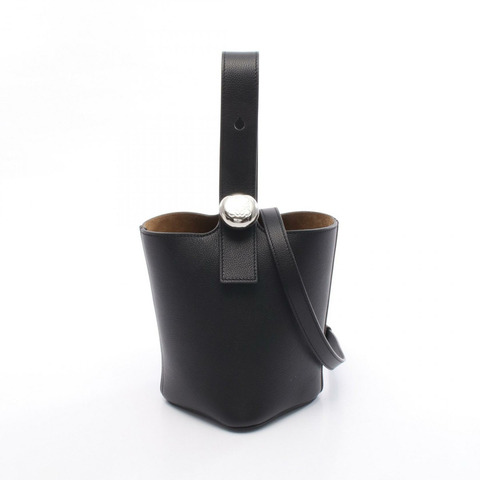 LOEWE Pebble Bucket Mini 斜背單肩包 AANBBBMX311100 黑色皮革