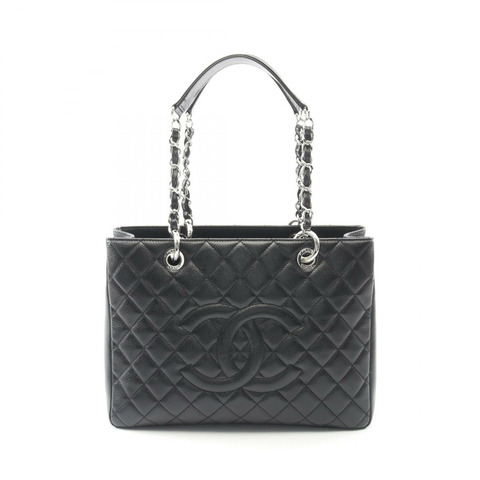 香奈兒 (CHANEL) Matelasse Chain Grand Shopping GST 手提包 A50995 小牛皮 黑色 SHW CC