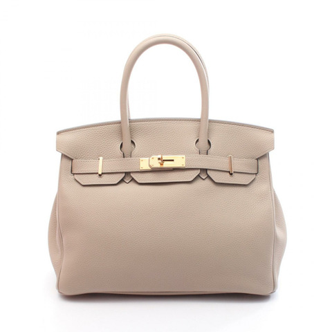 HERMES Birkin 30 手提包 C Togo 皮革 灰色 Tourterelle 二手 PGHW