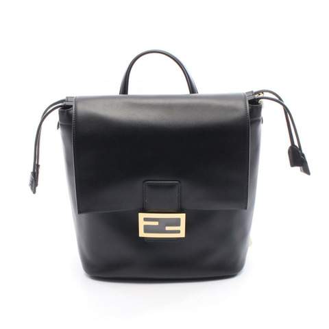 FENDI 女士黑色真皮雙肩包 8BZ057AYJ1F0KUR 全新