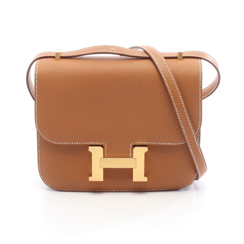 HERMES Constance III 3 迷你 Miroir 單肩包 Epsom 皮革 金色 GHW 二手 U