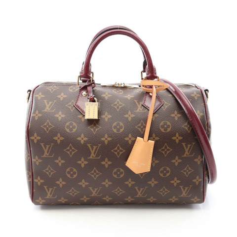 路易威登 Speedy 30 Soft Monogram 2WAY 手提包 M28379 PVC塗層帆布皮革 棕色 波爾多紅 二手