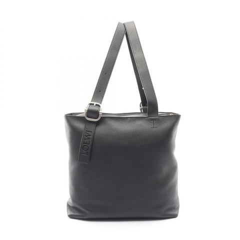 LOEWE Loop Zip Tote Shoulder Bag BB22LTTX011100 皮革 黑色 全新 男士