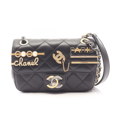 香奈兒 (CHANEL) 絎縫鏈條單背包 AS2978 羊皮黑色二手女款