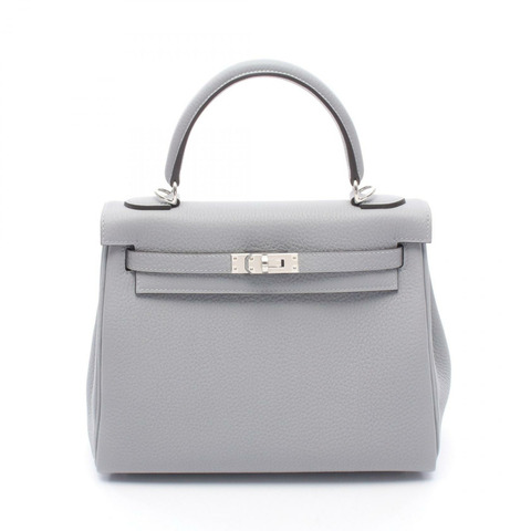 愛馬仕 Kelly 25 內縫肩帶手提包 G Togo 皮革 Gris Pantin SHW
