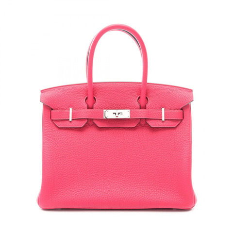 HERMES Birkin 30 手提包 Togo 皮革 粉紅色 Framboise SHW 二手女 Z