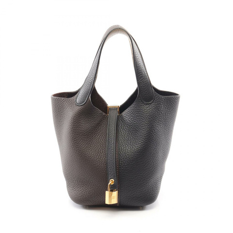 HERMES Picotin Lock PM 三色手提包 手提包 W Taurillon Clemence 黑色 GHW