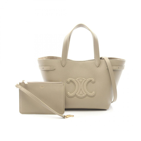 CELINE Mini Cabas Anais 2WAY 手提包 121743ENY18GT 皮革 米色 全新 女士