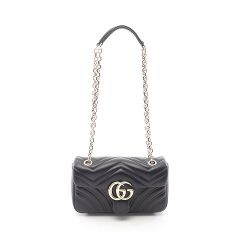 GUCCI GG Marmont 小號單肩包 837280AAE381000 黑色皮革 全新 女士