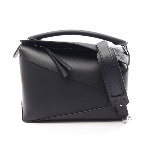 LOEWE Puzzle Edge 中型兩用手提包 A510P49X231100 黑色皮革 全新 女士