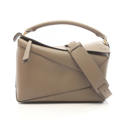 LOEWE Puzzle Edge 中型手提包 A510P49X263170 皮革 灰色 全新 女士