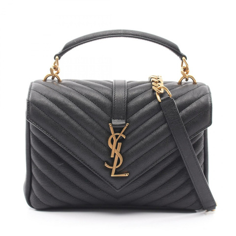 SAINT LAURENT PARIS College Medium 2WAY Handbag 600279BRM071000 Leather Black New Women