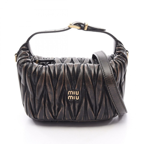 Miu Miu Materasse 2WAY 手提包 5BP100AF6QF0201 皮革 棕色 全新 女士