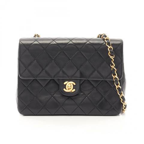 香奈兒 (CHANEL) 迷你絎縫 20 鏈條單肩包，羊皮材質，黑色，二手，女士，雙C標誌