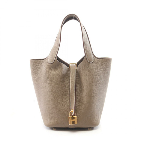 愛馬仕 Picotin Lock PM Etoupe 灰色手提包 Taurillon Clemence Taurillon Clemence 灰色二手女士