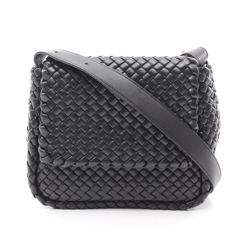 BOTTEGA VENETA Intrecciato 小號 Cobble 單肩包 709418 皮革 黑色 二手