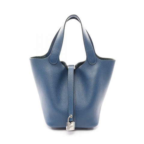 HERMES Picotin Lock 小號托特包 手提包 Y Taurillon Clemence 藍色 outremer 二手 SHW