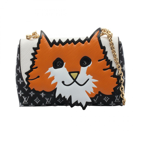 路易威登 (LOUIS VUITTON) 鏈條肩背包 M52935 Epi catgram 白色黑色二手 LV