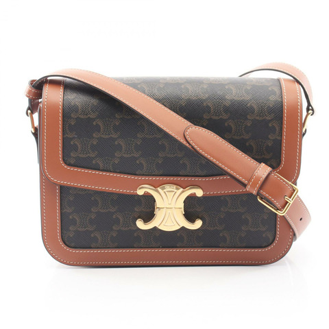 CELINE 經典 Triomphe 肩背包 191242BZ404LU 帆布 黑色 棕色 全新