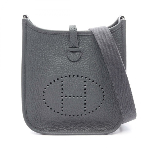 愛馬仕 Evelyne Amazon TPM 肩包，Clemence 皮革，Gris Misty 二手 K SHW