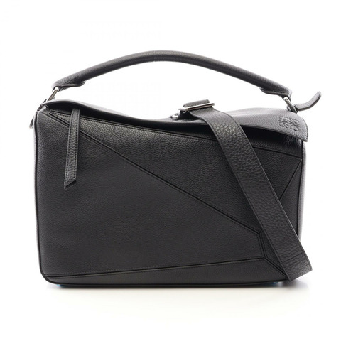 LOEWE Puzzle Bag 大單肩斜背包 B510PNLX031100 黑色皮革